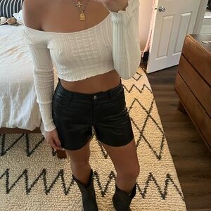 leather shorts